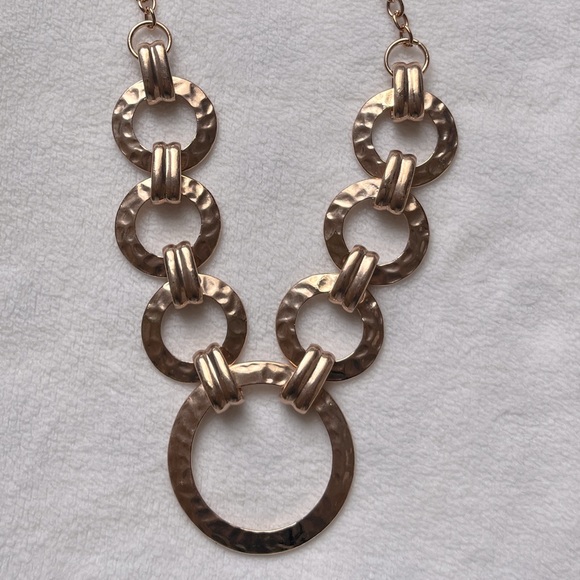 Karine Sultan Marie Link Collar Necklace- Rose Gold - Handcrafted Jewelry - Picture 3 of 9